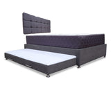 Combo Cama Tarima y Colchon Coleccion 1 Gris Oscuro y Cenizo Blanco Sencillo 100 X 190 Cm Con Cabecero - Camas | Bylmo