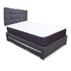 Combo Cama Tarima Y Colchón Coleccion 1 Gris Oscuro Y Cenizo Blanco Sencillo 100 X 190 Cm Con Cabecero