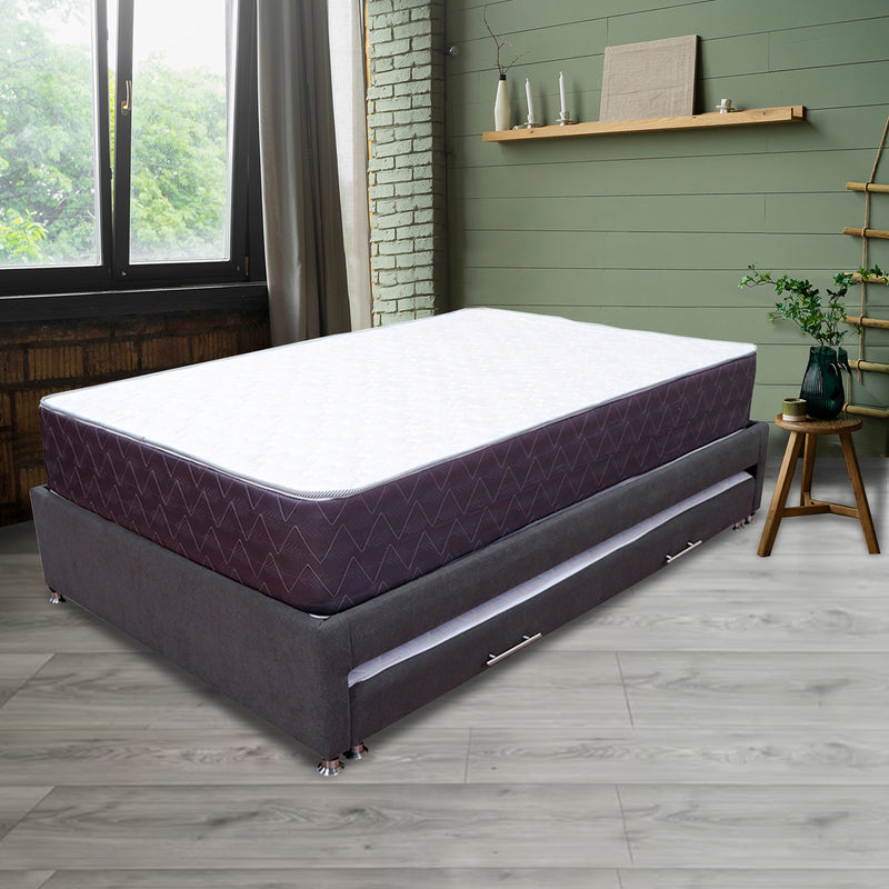 Cama Tarima Coleccion 1 Gris Oscuro Sencillo 100 X 190 Cm Con Patas