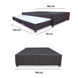 Cama Tarima Coleccion 1 Gris Oscuro Sencillo 100 X 190 Cm Con Patas - Camas | Bylmo
