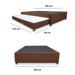 Cama Tarima Coleccion 1 Marron Sencillo 100 X 190 Cm Con Patas