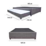 Cama Tarima Coleccion 1 Gris Claro Semidoble 120 X 190 Cm Con Patas - Camas | Bylmo