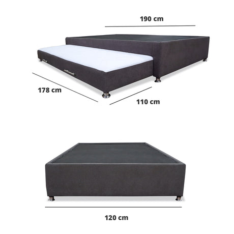 Cama Tarima Coleccion 1 Gris Oscuro Semidoble 120 X 190 Cm Con Patas - Camas | Bylmo