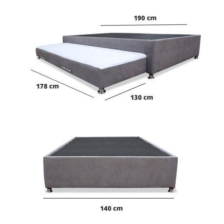 Cama Tarima Coleccion 1 Gris Claro Doble 140 X 190 Cm Con Patas - Camas | Bylmo