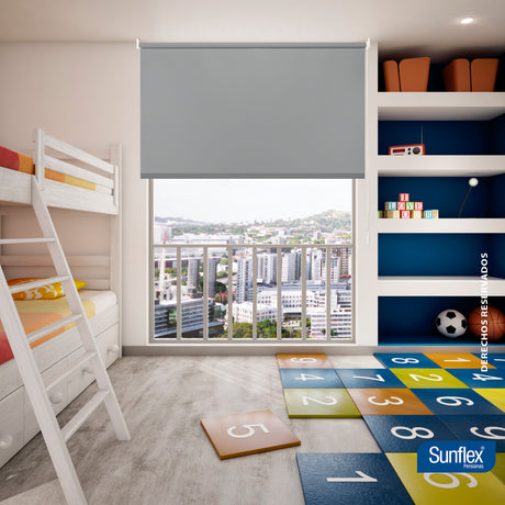 Cortina Blackout Gris 160x180cm de Tubo - Cortinas y Persianas | Bylmo