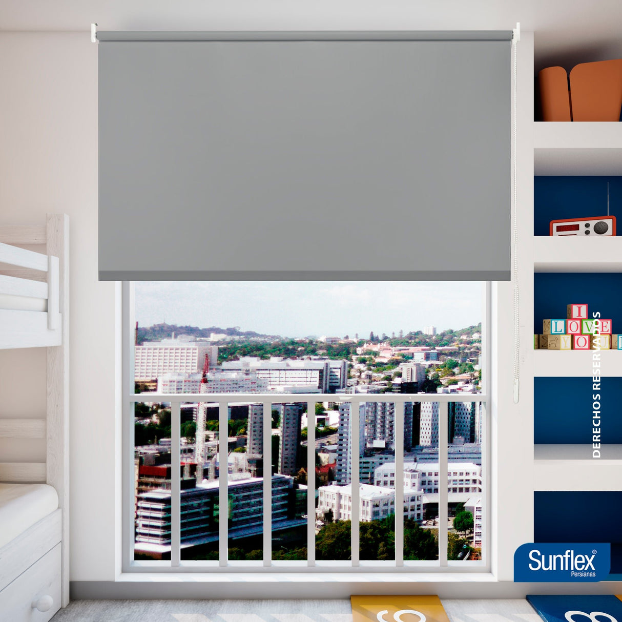 Cortina Blackout Gris 220x230cm de Tubo - Cortinas y Persianas | Bylmo