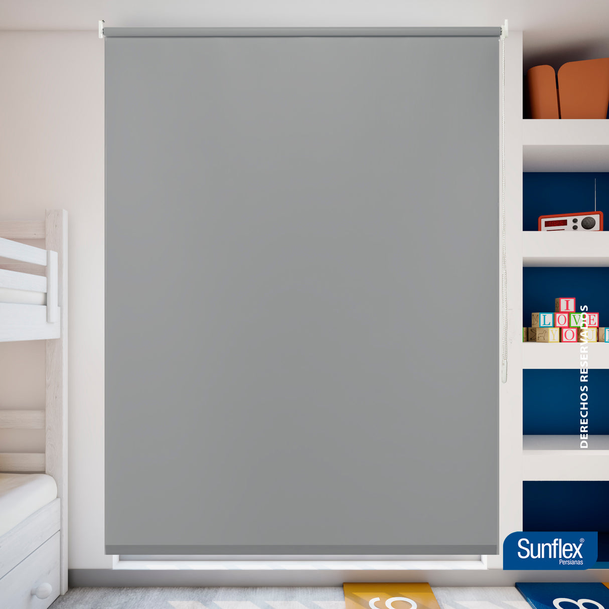 Cortina Blackout Gris 220x230cm de Tubo - Cortinas y Persianas | Bylmo
