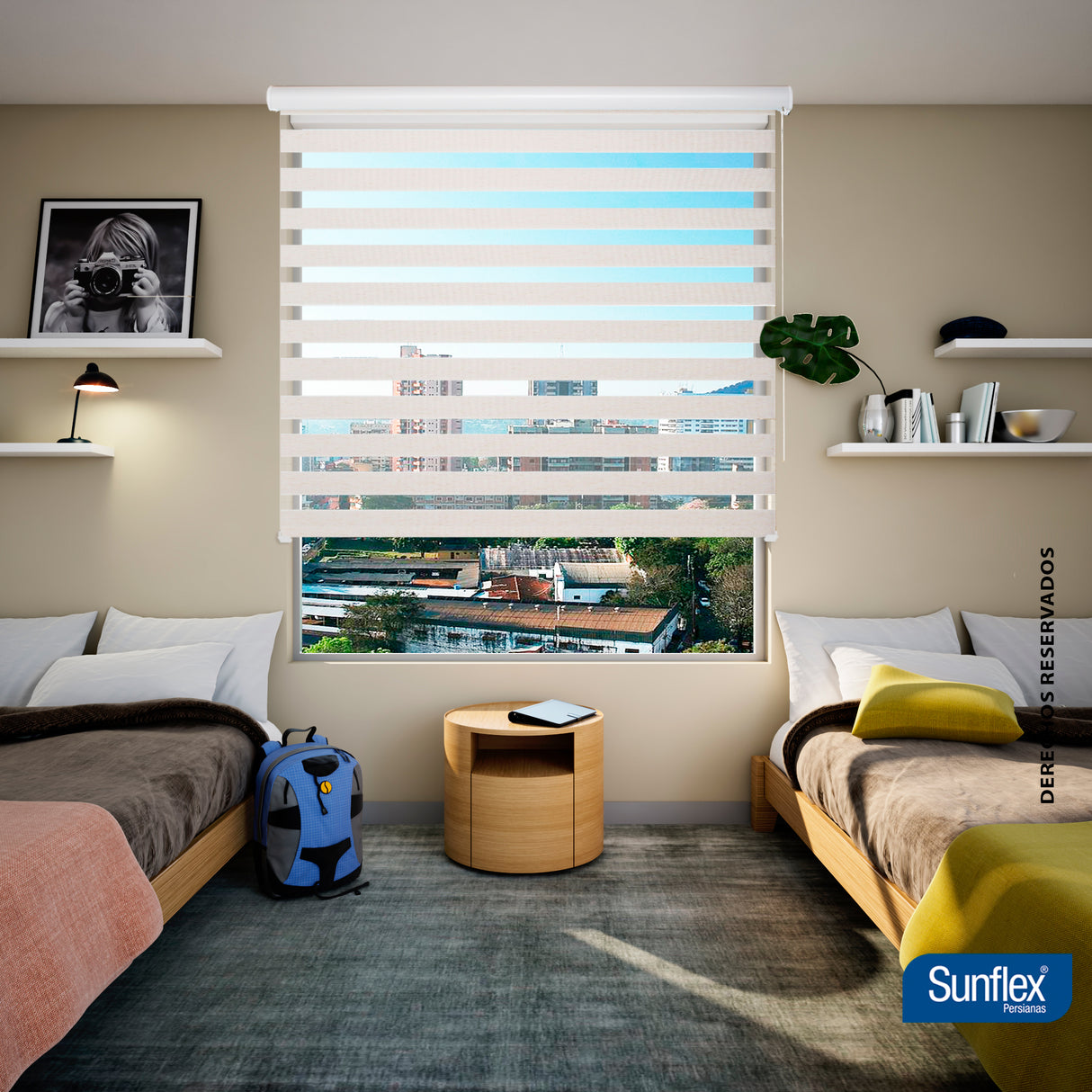 Cortina Roller Duo Arena 140x170cm de Tubo - Cortinas y Persianas | Bylmo