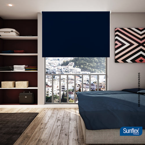 Cortina Blackout Azul 100x180cm De Tubo