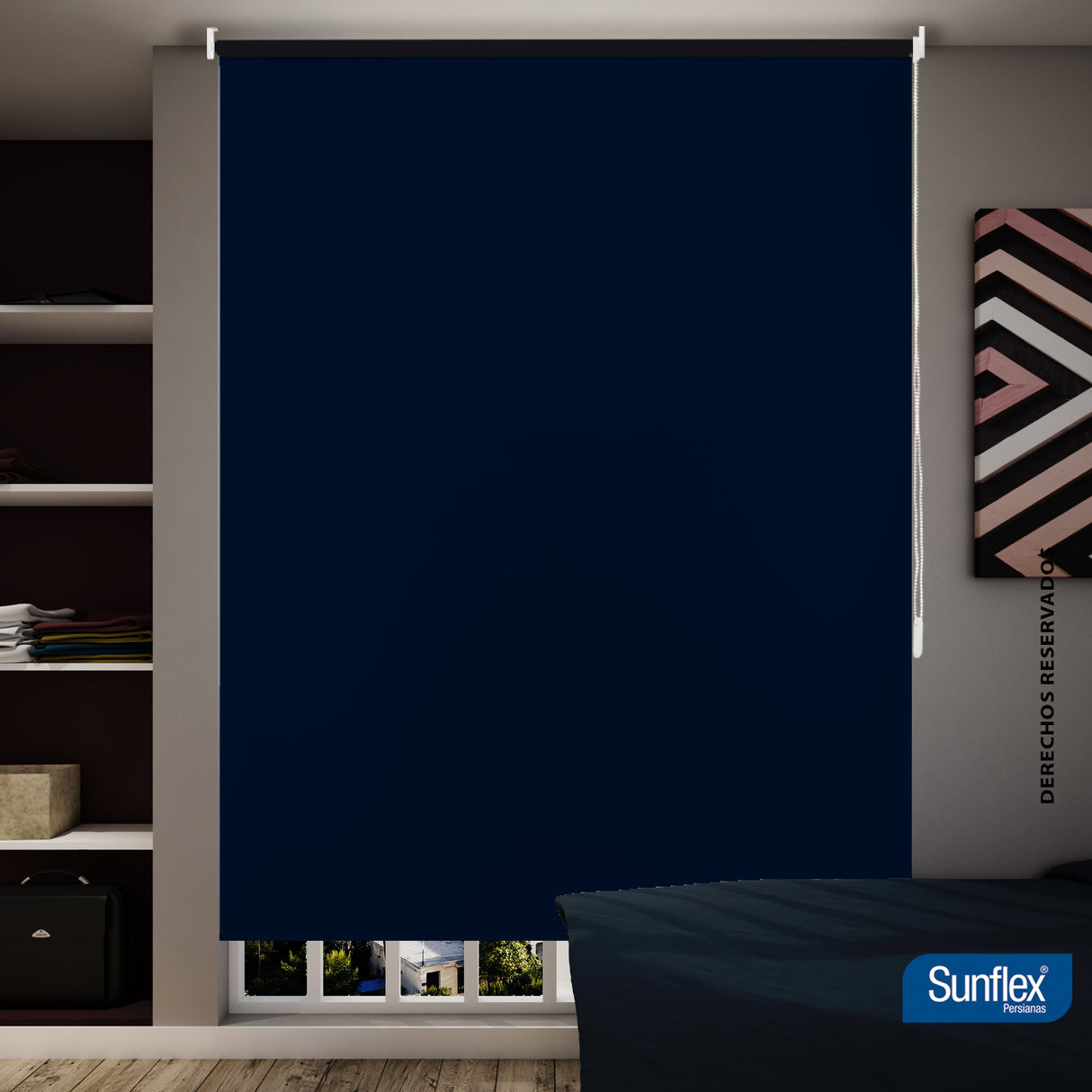 Cortina Blackout Azul 160x180cm de Tubo - Cortinas y Persianas | Bylmo