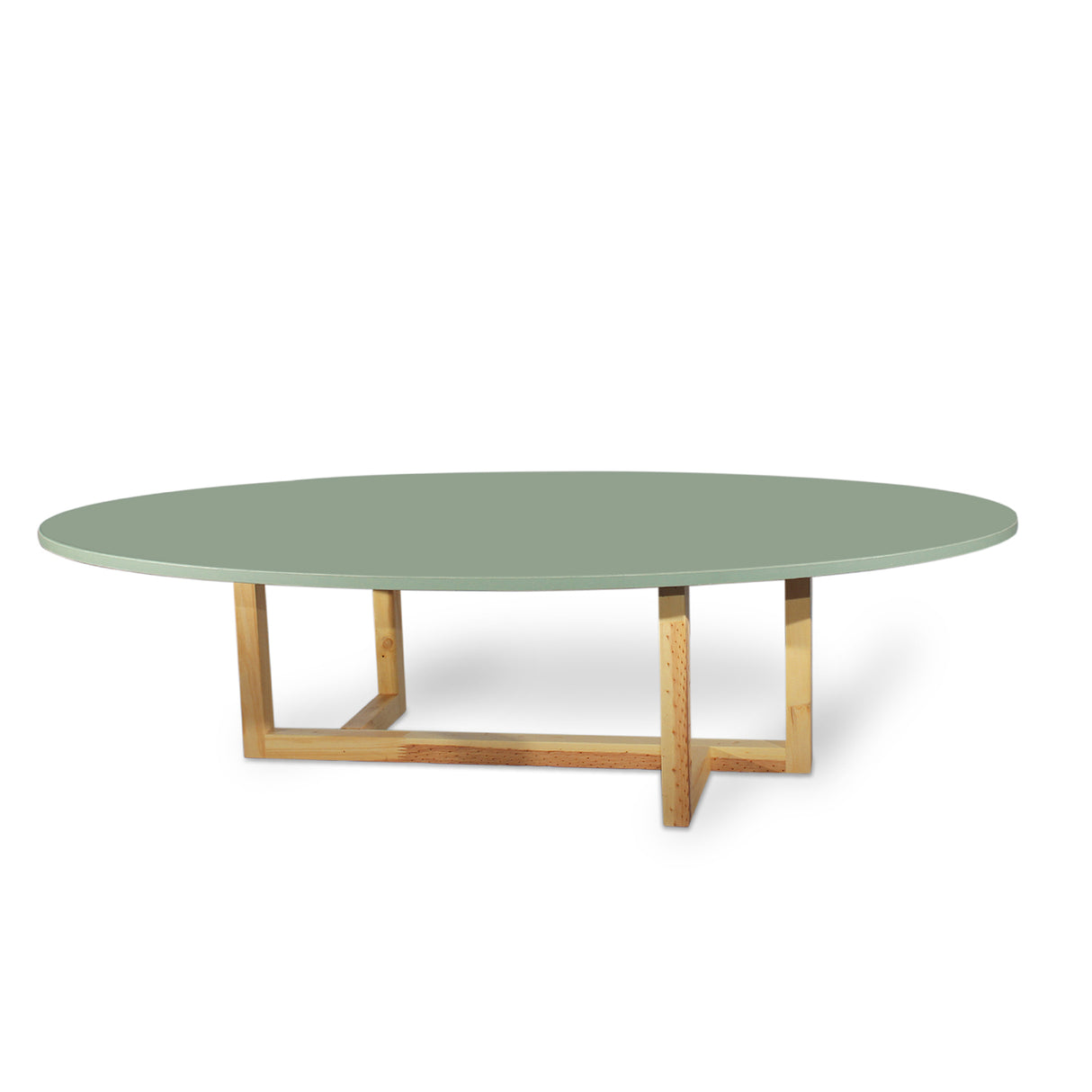 Mesa de Centro Ovalado Roma Verde 120x30cm Con Patas - Mesas de Centro | Bylmo