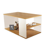 Mesa De Centro Rectangular Mile Blanco Y Vienes 45x40cm Sin Patas