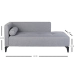 Sofá Chaise Long Gris 163x66cm De Tres Puestos