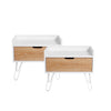 Mesa De Noche X 2 Francia Blanco Y Vienes 50x43cm Con Patas