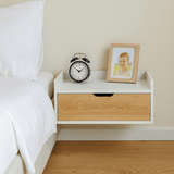 Mesa de Noche x 2 Toulus Blanco y Vienes 50x35cm Flotante - Mesas de Noche | Bylmo