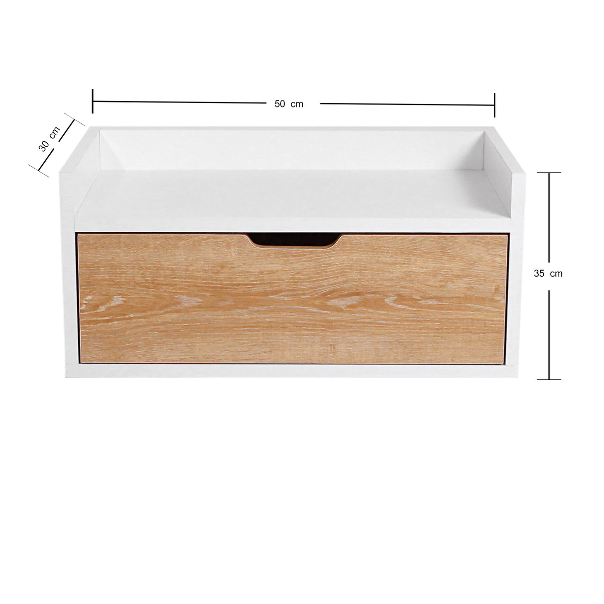 Mesa de Noche x 2 Toulus Blanco y Vienes 50x35cm Flotante - Mesas de Noche | Bylmo