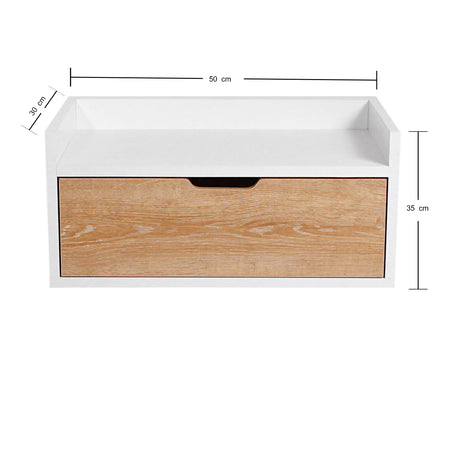 Mesa de Noche x 2 Toulus Blanco y Vienes 50x35cm Flotante - Mesas de Noche | Bylmo