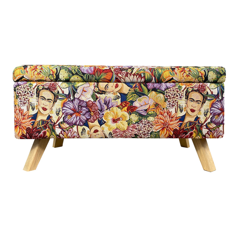 Puff Frida Multicolor 82x40cm Rectangular Con Baúl