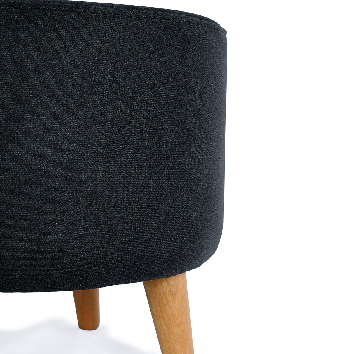 Puff Negro 40x40cm Circular - Sillas y Butacos | Bylmo