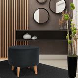 Puff Negro 40x40cm Circular - Sillas y Butacos | Bylmo