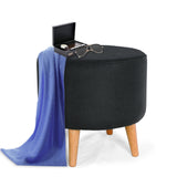 Puff Negro 40x40cm Circular - Sillas y Butacos | Bylmo