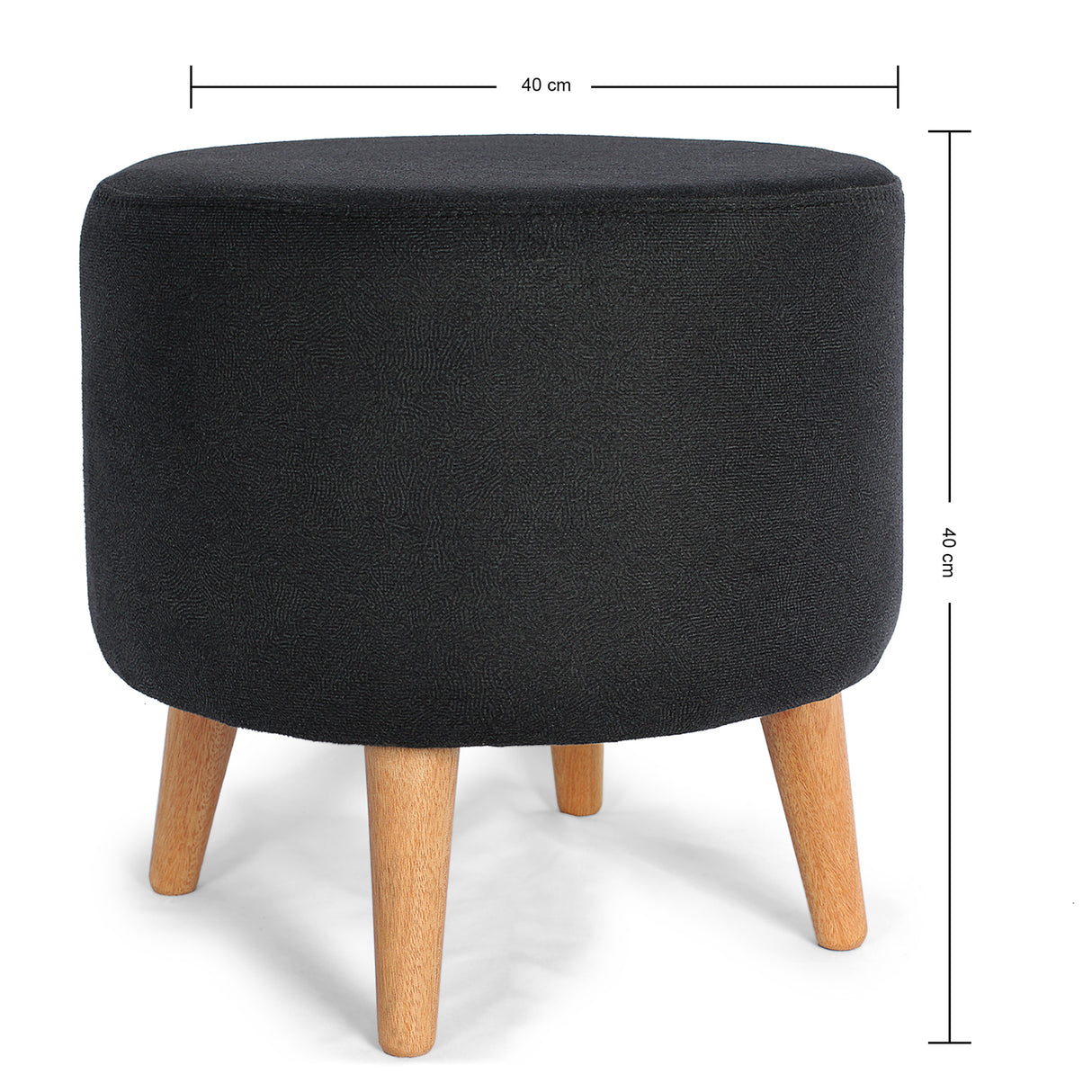 Puff Negro 40x40cm Circular - Sillas y Butacos | Bylmo