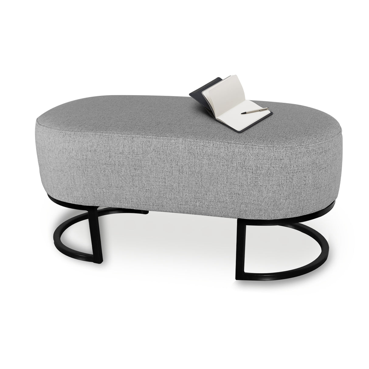 Puff Gris 80x40cm Rectangular - Sillas y Butacos | Bylmo