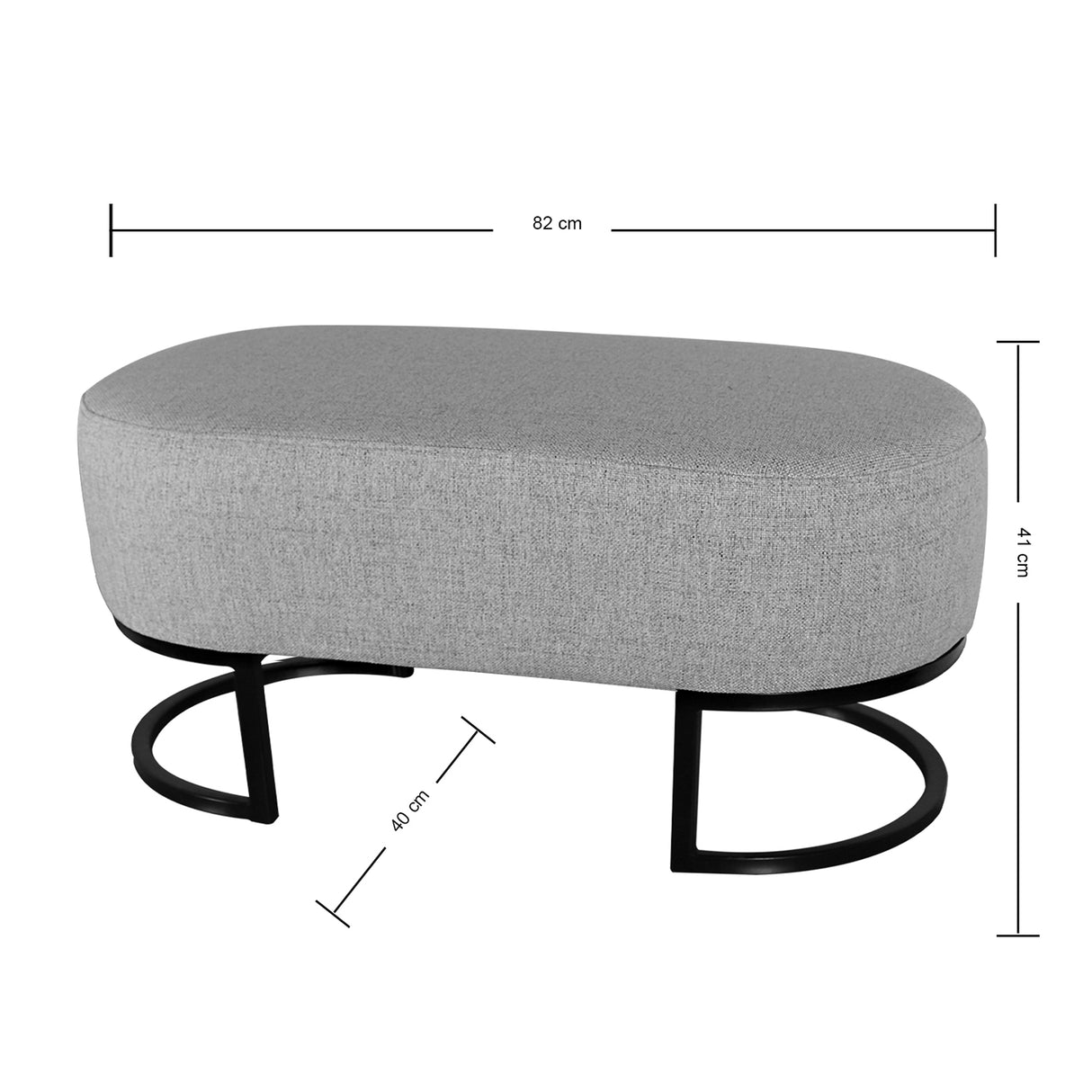 Puff Gris 80x40cm Rectangular - Sillas y Butacos | Bylmo