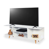 Mesa para TV Tony Blanco 150x40cm Para TV Hasta 65 Pulgadas - Muebles de TV | Bylmo