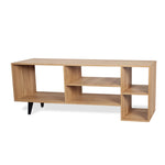 Mesa Para Tv Madrid Madera Clara Natural 150x55cm Para Tv Hasta 65 Pulgadas