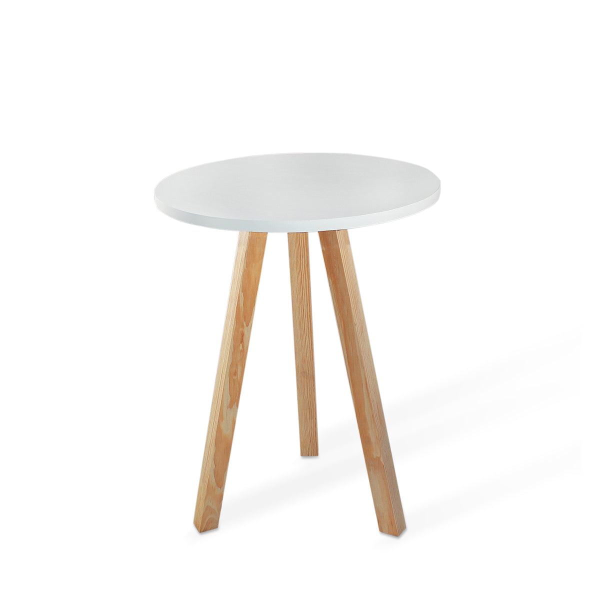 Mesa Auxiliar Blanco 40x10cm Circular con Patas Cuadradas - Mesas Auxiliares | Bylmo