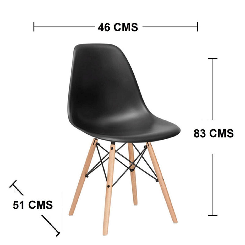 Combo Comedor Y Cuatro Sillas Circular Amaretto Y Negro 80x75cm Para Cuatro Puestos