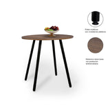 Comedor Circular Amaretto y Negro 80x75cm Sin Sillas para Cuatro Puestos - Comedores | Bylmo