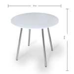 Combo Comedor Y Cuatro Sillas Circular Blanco Y Cromado 80x75cm Para Cuatro Puestos