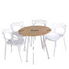 Combo Comedor Y Cuatro Sillas Circular Blanco Y Vienes 80x75cm Para Cuatro Puestos