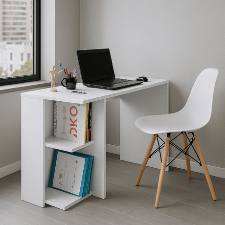 Combo Escritorio y Silla Tony Blanco 80x75cm - Escritorios | Bylmo