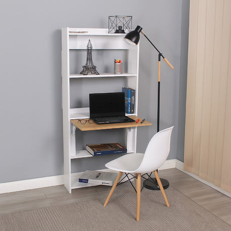 Escritorio Transformable Space Blanco y Vienes 64x160cm - Escritorios | Bylmo