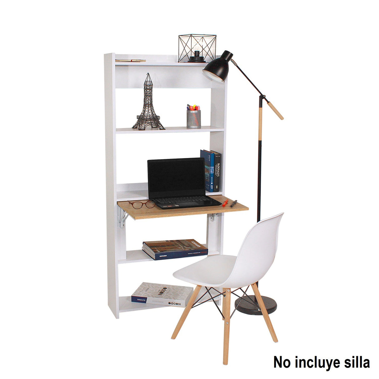 Escritorio Transformable Space Blanco y Vienes 64x160cm - Escritorios | Bylmo