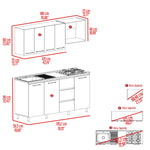 Cocina Erie Bardolino Y Blanco 180x60cm Con Mesón Pozuelo Izquierdo Y Con Estufa