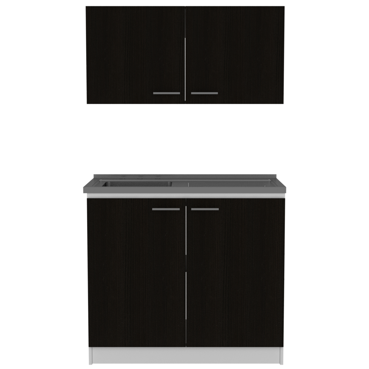 Cocina Napa Wengue y Blanco 100x49cm Con Mesón Pozuelo Izquierdo y Sin Estufa - Cocinas | Bylmo