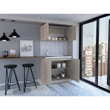 Cocina Zurich Ceniza 100x40cm Con Mesón Pozuelo Izquierdo y Sin Estufa - Cocinas | Bylmo