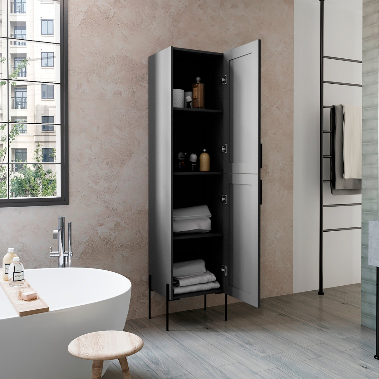 Mueble para Baño Plomo 29.7x123.8cm Con Patas - Muebles para Baño | Bylmo