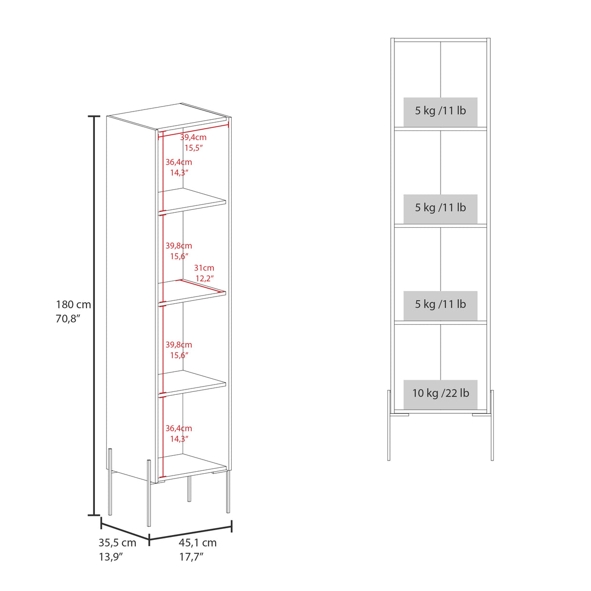 Mueble para Baño Plomo 29.7x123.8cm Con Patas - Muebles para Baño | Bylmo