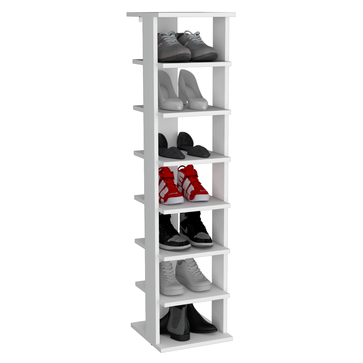 Zapatero Vertical Odesto Blanco 29.7x123.8cm de Siete Niveles - Zapateros | Bylmo