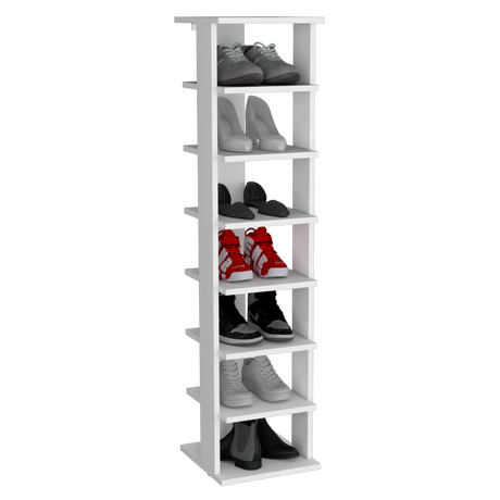 Zapatero Vertical Odesto Blanco 29.7x123.8cm de Siete Niveles - Zapateros | Bylmo