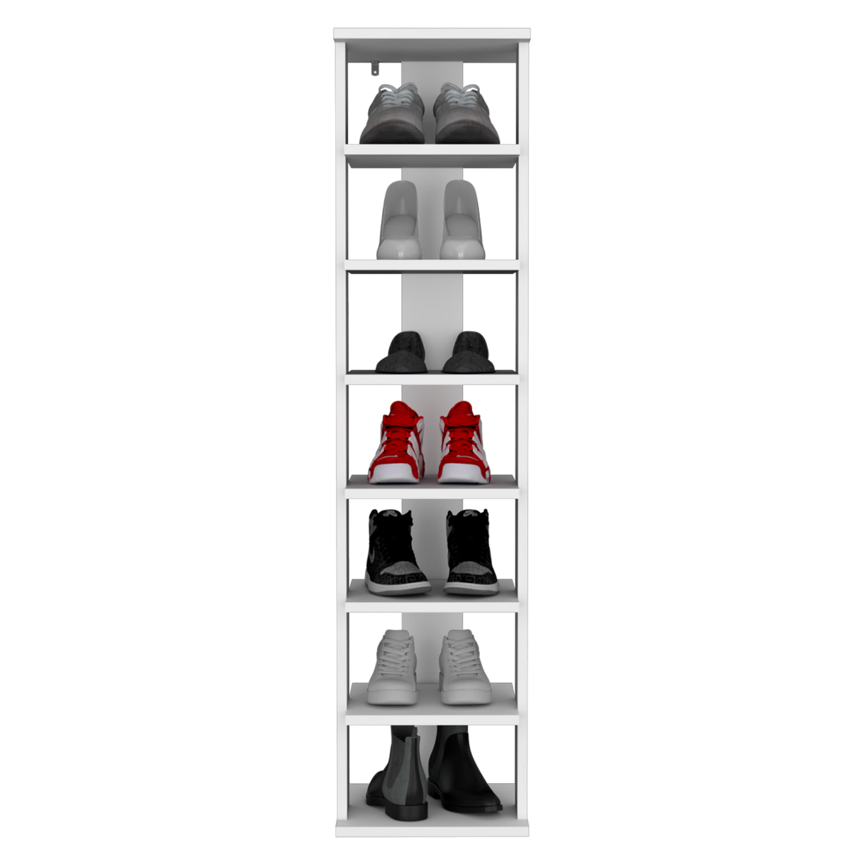 Zapatero Vertical Odesto Blanco 29.7x123.8cm de Siete Niveles - Zapateros | Bylmo
