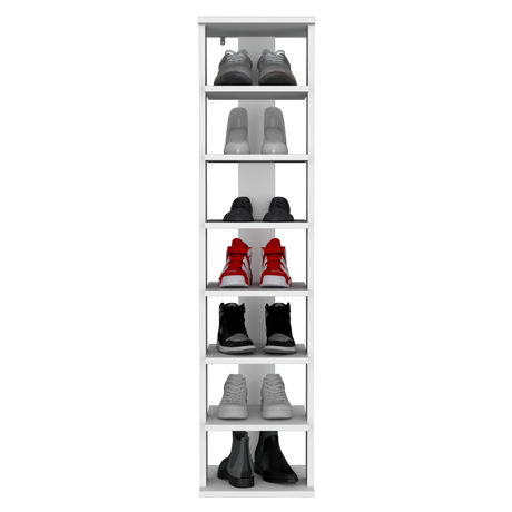 Zapatero Vertical Odesto Blanco 29.7x123.8cm de Siete Niveles - Zapateros | Bylmo