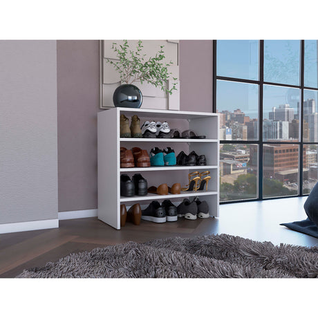 Zapatero Horizontal Silpa Blanco 72x34.9cm Apilable de Dos Niveles - Zapateros | Bylmo