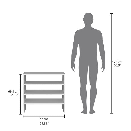 Zapatero Horizontal Silpa Blanco 72x34.9cm Apilable de Dos Niveles - Zapateros | Bylmo