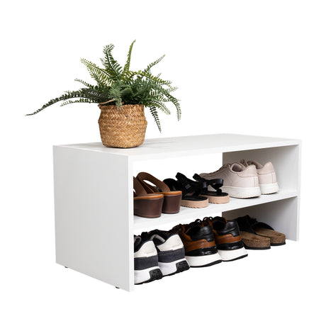 Zapatero Horizontal Silpa Blanco 72x34.9cm Apilable de Dos Niveles - Zapateros | Bylmo